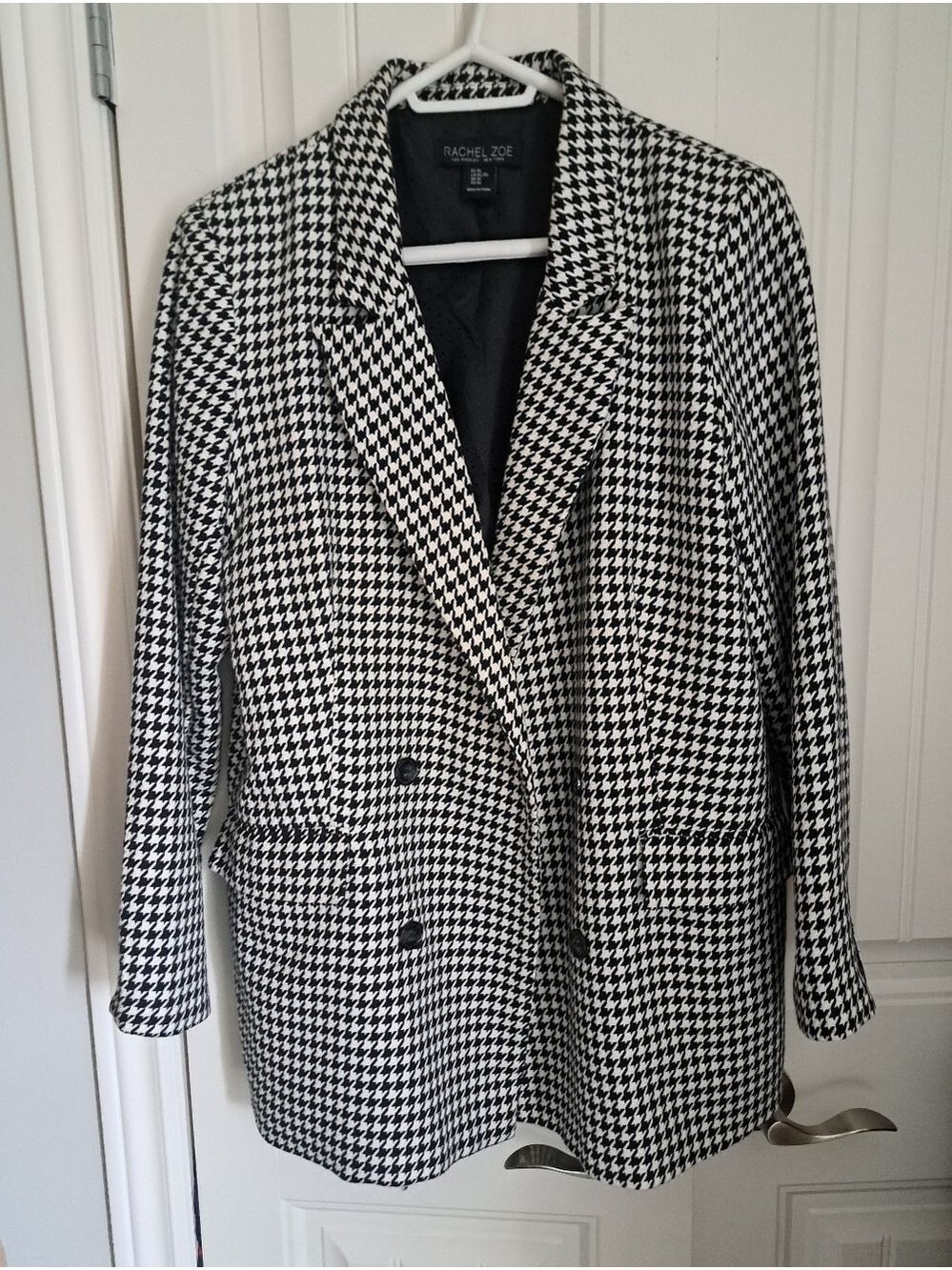 Rachel Zoe Black & White Houndstooth blazer